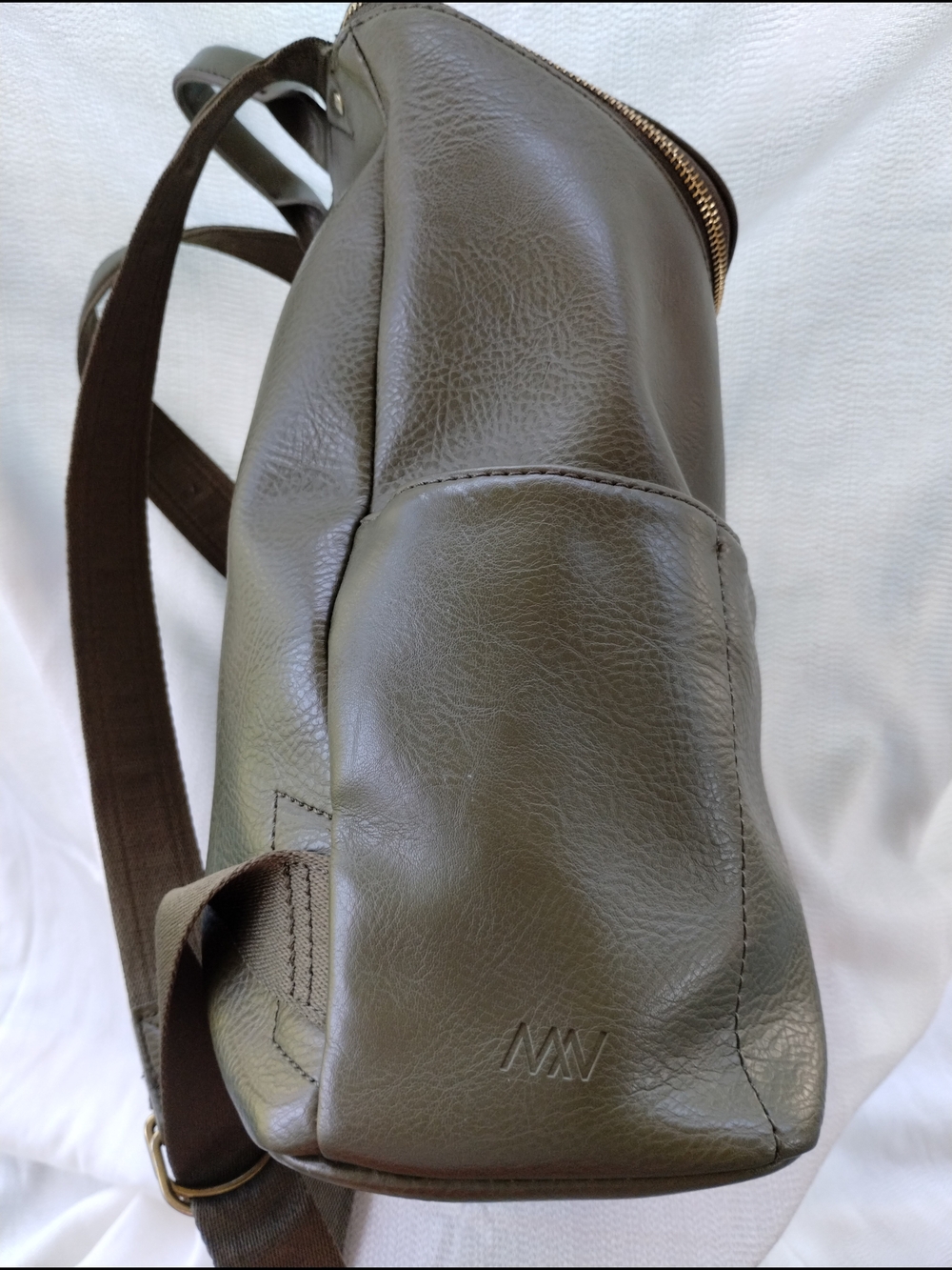 Matt & Nat Olive Vegan Leather Backpack with Front Pocket Vegan Unisex - Picture 6 of 16